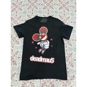 Deadmau5 LA Light Designs Graphic T-Shirt Black Red Small EDM Music Tee